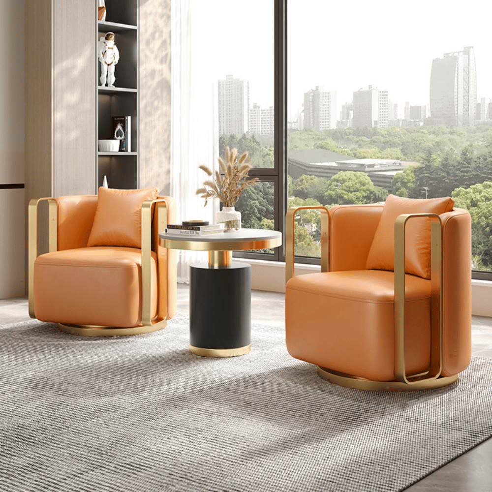 Axle Modern Barrel Swivel Armchair