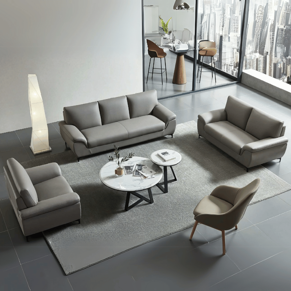 Babylon Three Seater Luxury Leather Office Lounge Sofa