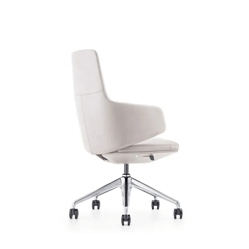 Ballas-M Mid Back Office Leather Conference Meeting Chair