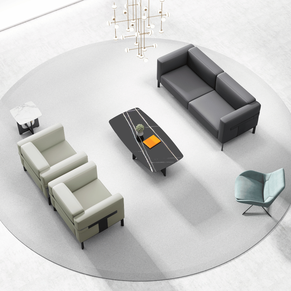 Band Single Seater Modern Office Leather Lounge Sofa