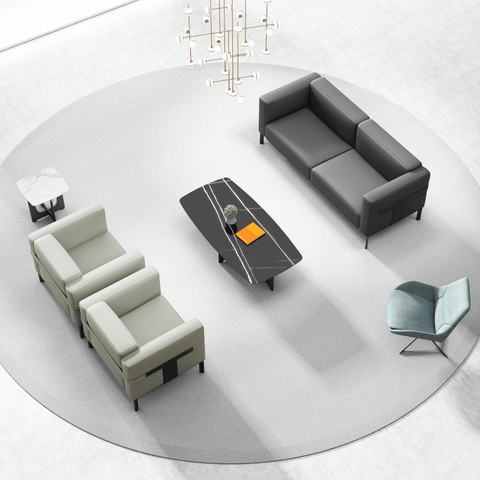 Band Single Seater Modern Office Leather Lounge Sofa