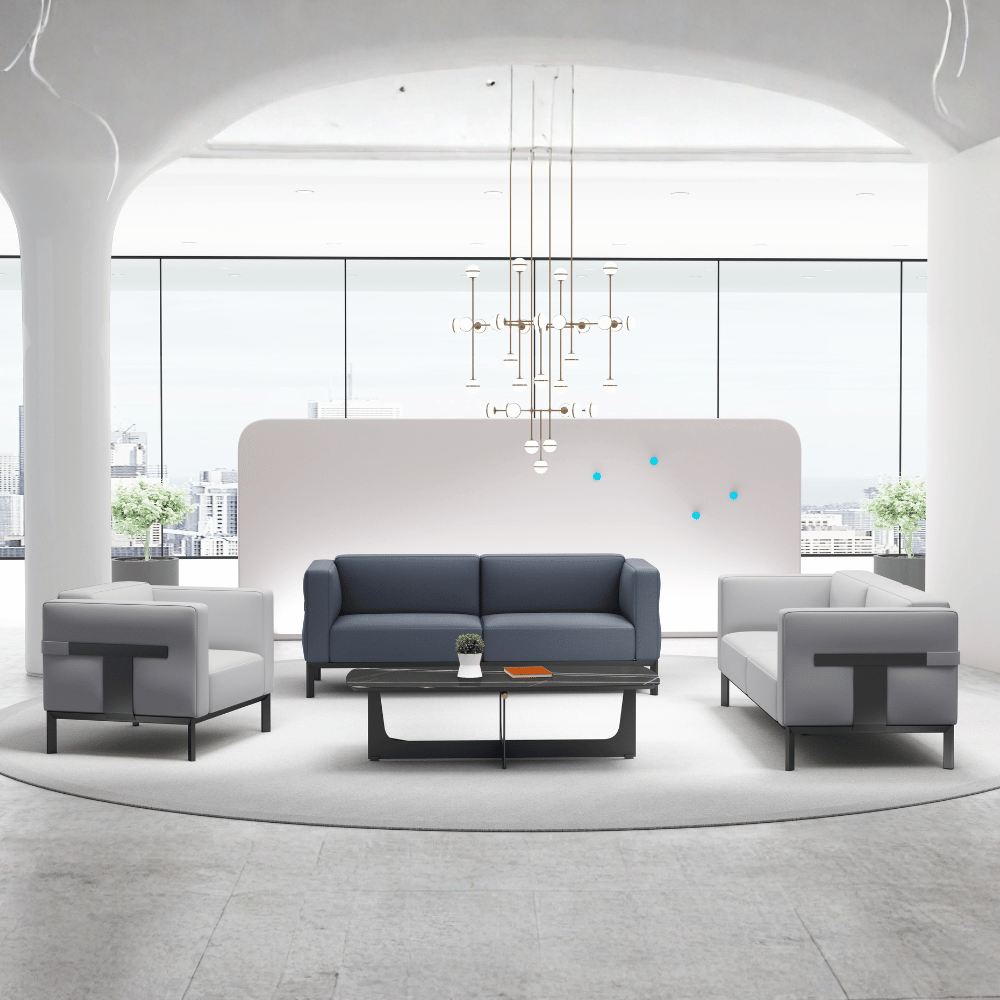 Band Single Seater Modern Office Leather Lounge Sofa