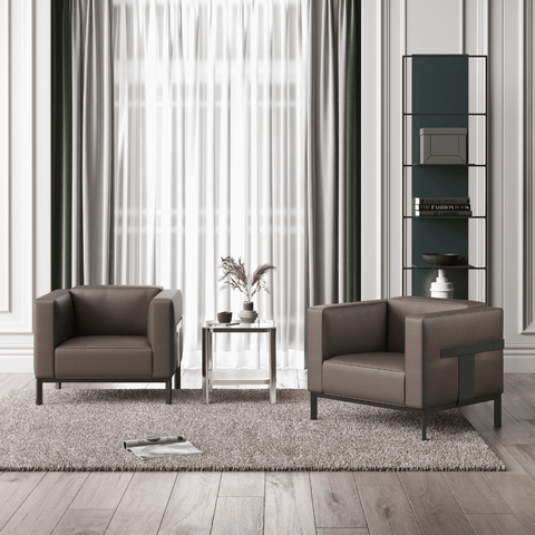 Band Single Seater Modern Office Leather Lounge Sofa