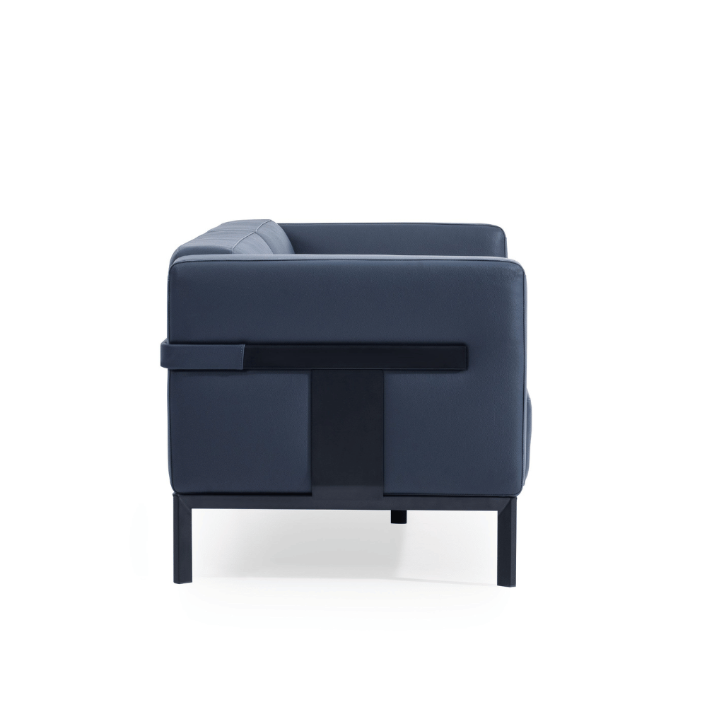 Band Three Seater Modern Office Leather Lounge Sofa