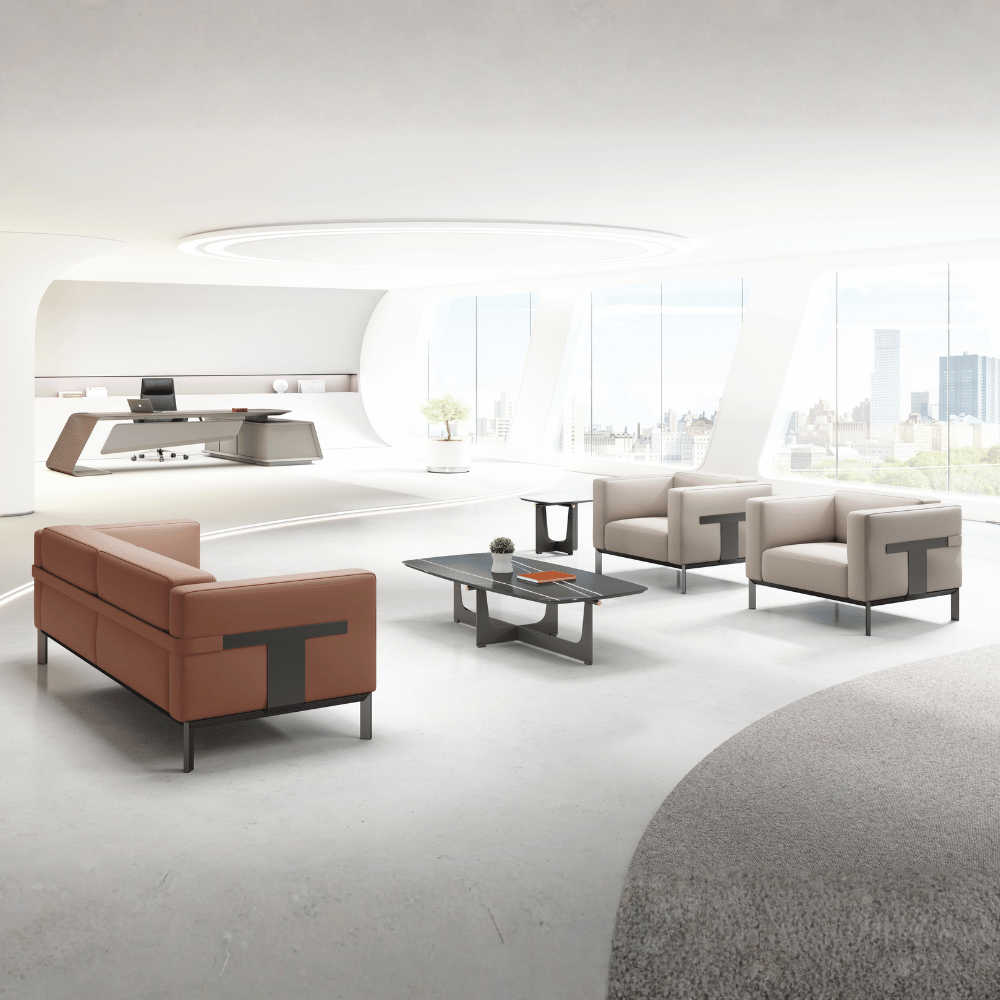 Band Single Seater Modern Office Leather Lounge Sofa