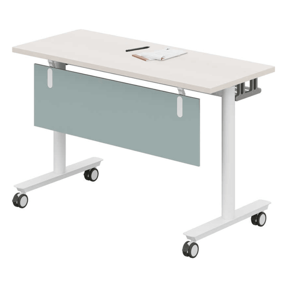 Barkley Foldable Wooden Training Desk with Storage and Wheels - Gavisco Office Furniture