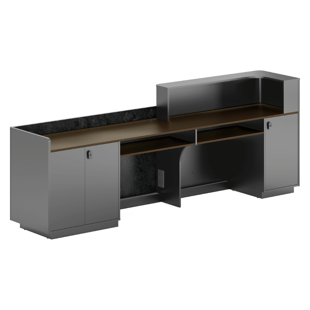 Basalt Modern Luxury Office Reception Counter Desk