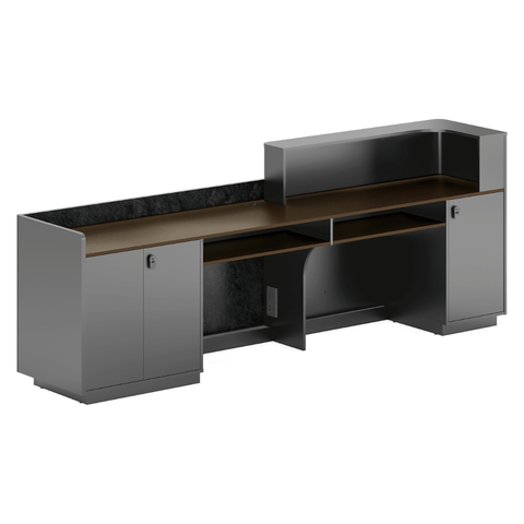 Basalt Modern Luxury Office Reception Counter Desk