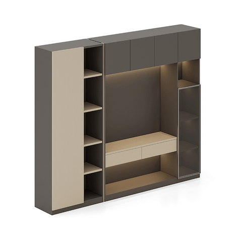 Beckett-B Executive Office Wooden Storage Cabinet Bookcase