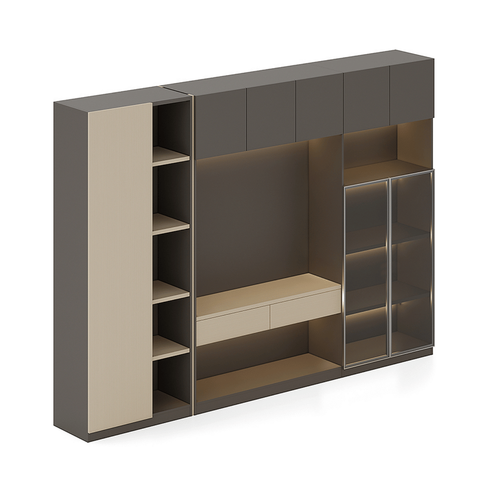 Beckett-C Executive Office Wooden Storage Cabinet Bookcase