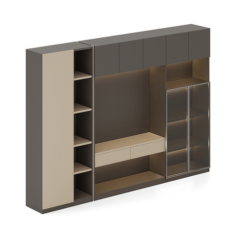 Beckett-C Executive Office Wooden Storage Cabinet Bookcase