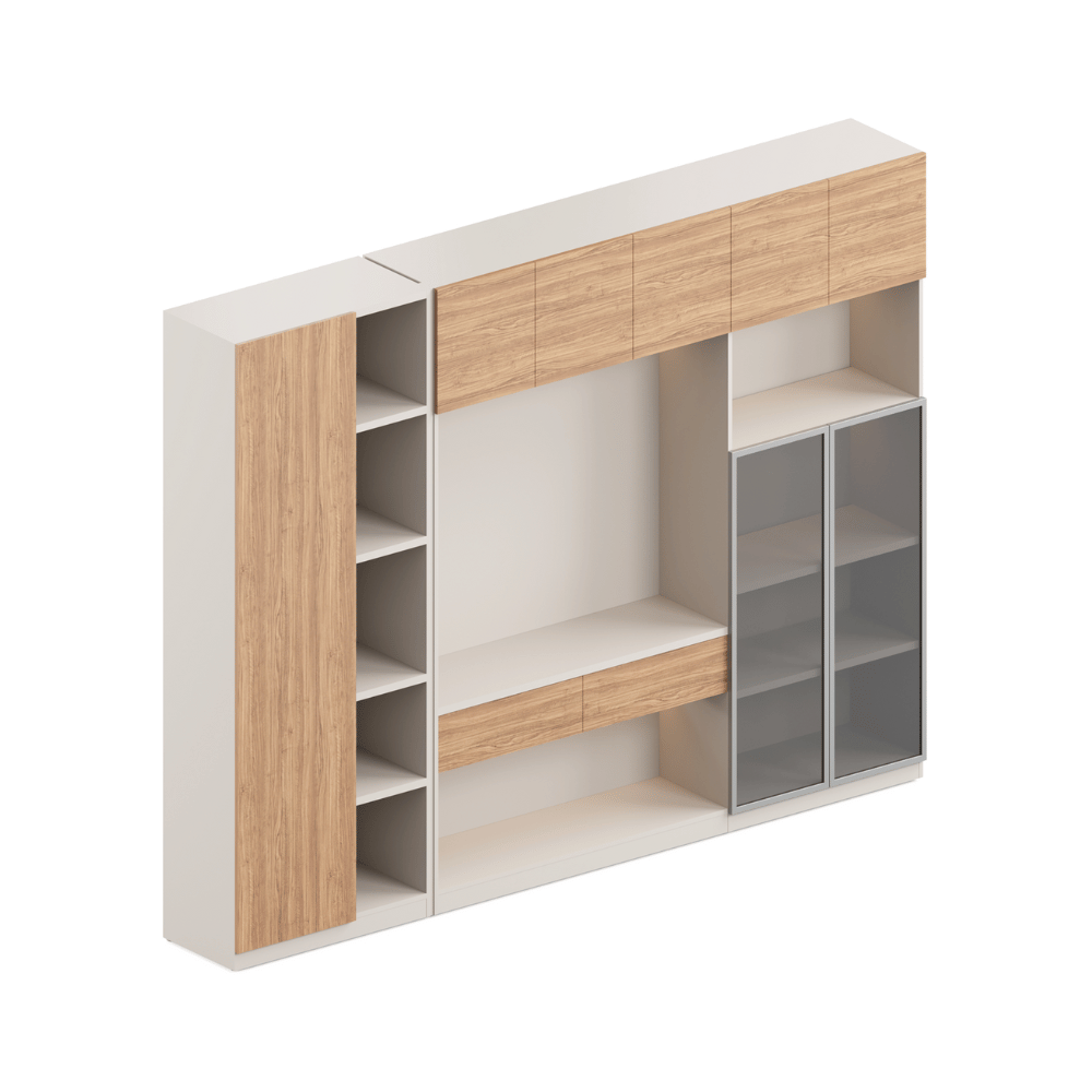 Beckett-C Executive Office Wooden Storage Cabinet Bookcase