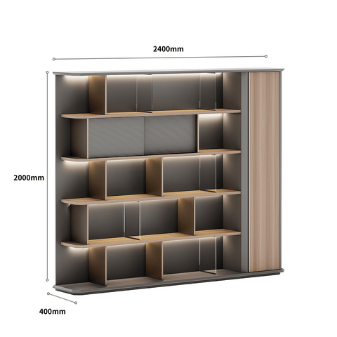 Beckett-D Premium Executive Office Wooden Bookshelf Cabinet