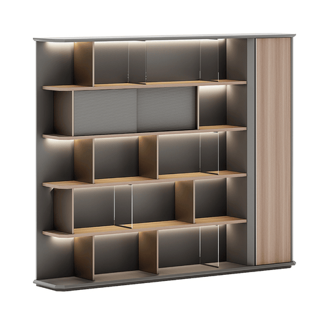 Beckett-D Premium Executive Office Wooden Bookshelf Cabinet