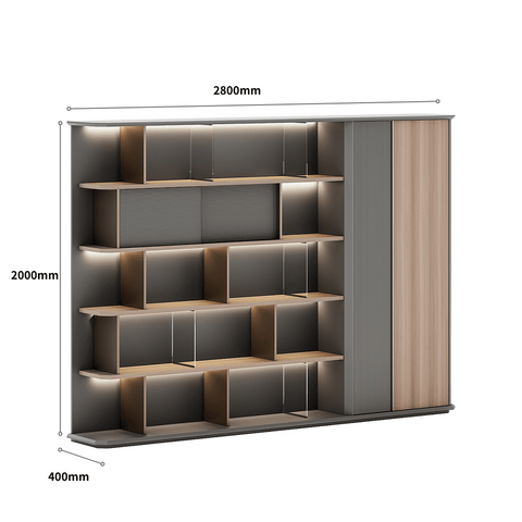 Beckett-D Premium Executive Office Wooden Bookshelf Cabinet