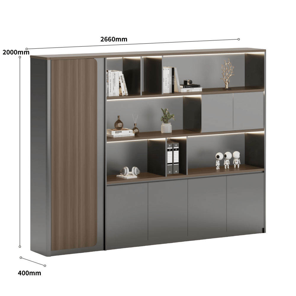 Beckett-E Premium Executive Office Wooden Cabinet Bookshelf