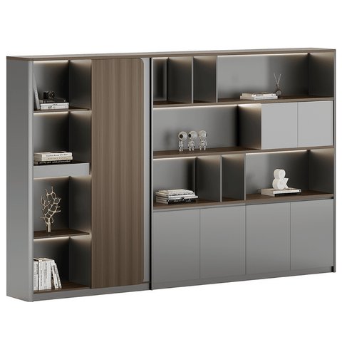 Beckett-E Premium Executive Office Wooden Cabinet Bookshelf
