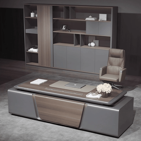 Beckett-E Premium Executive Office Wooden Cabinet Bookshelf
