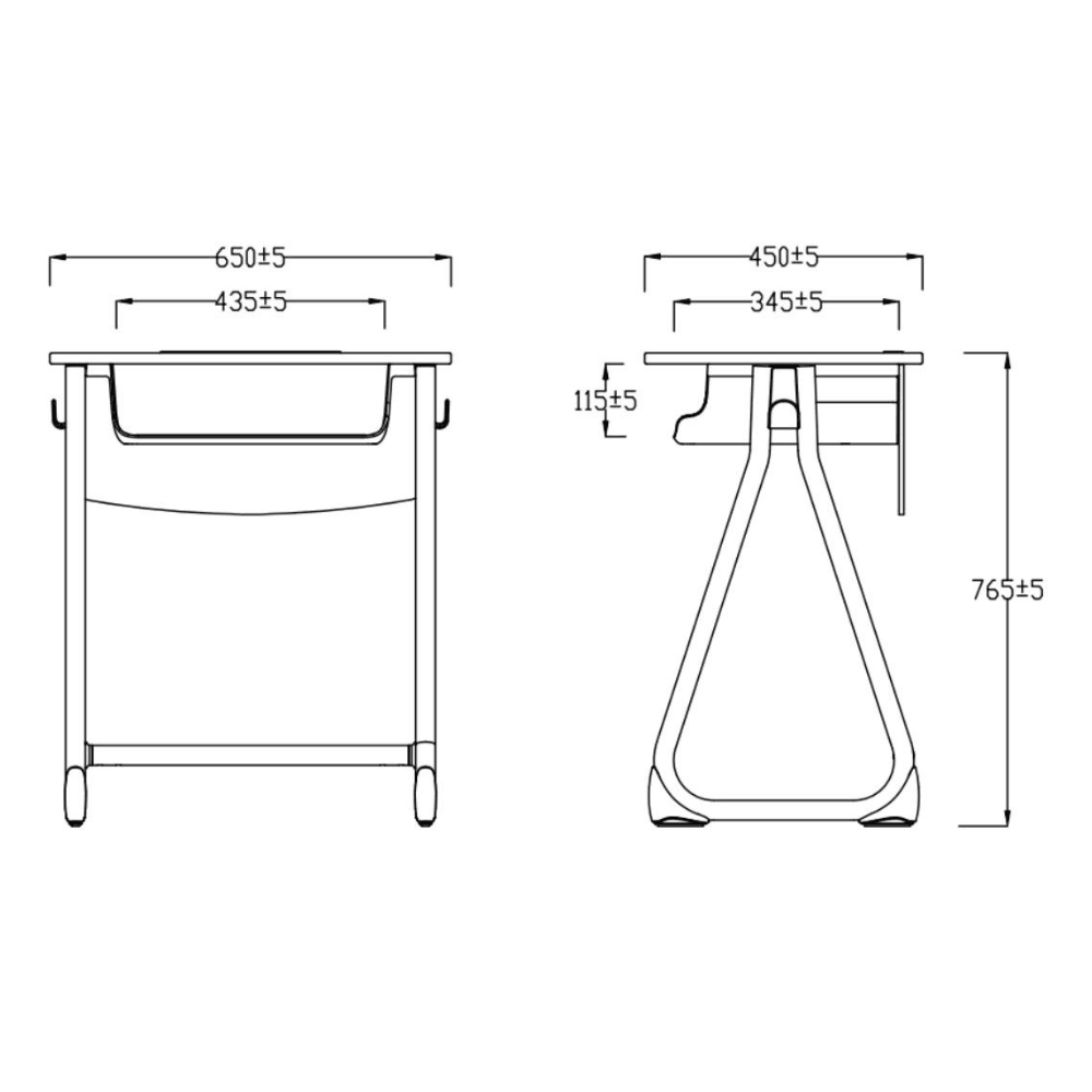 Bell-B Multifunctional Classroom Training Desk With Storage and Hook - Gavisco Office Furniture