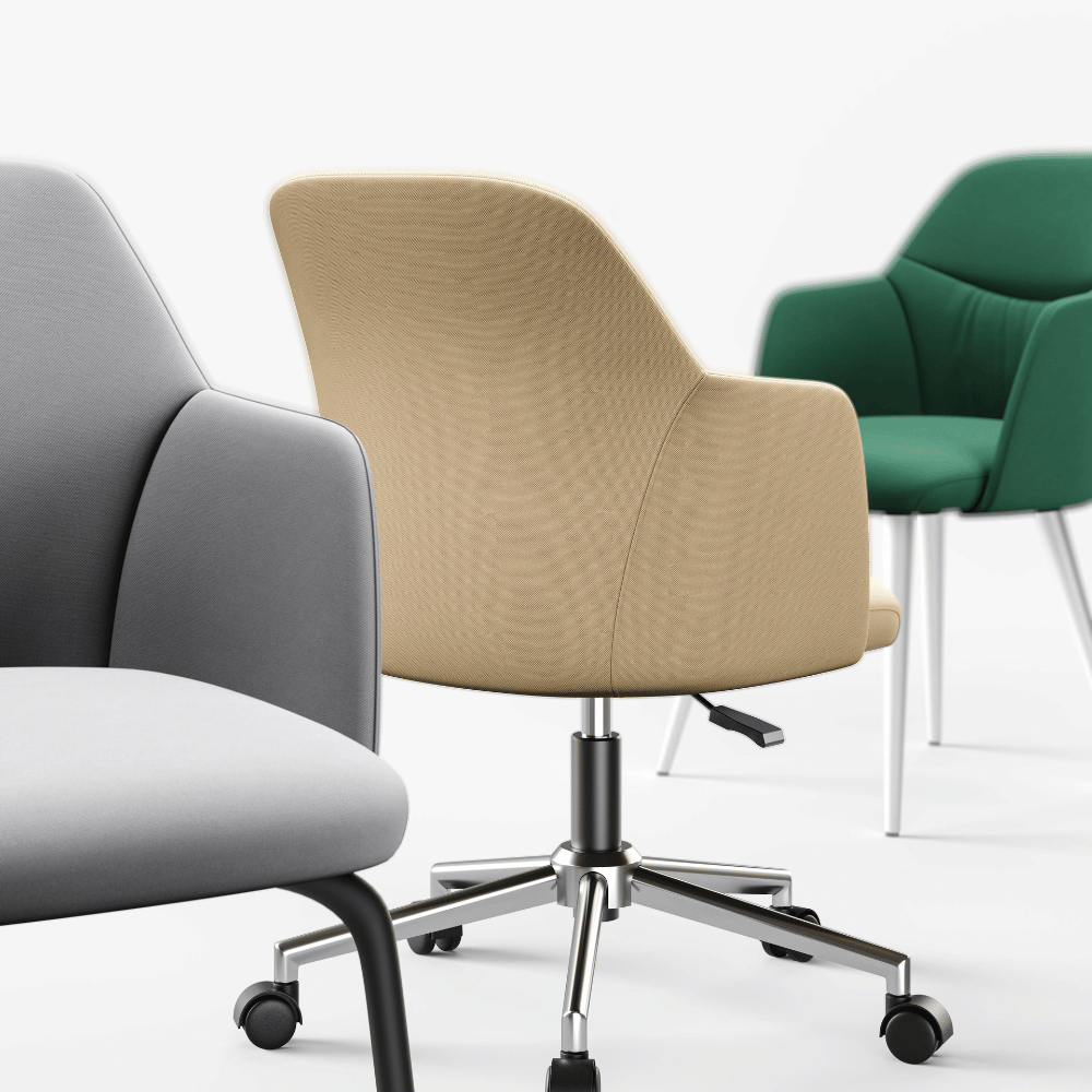 Belle Mid Back Office Fabric Swivel Conference Meeting Chair