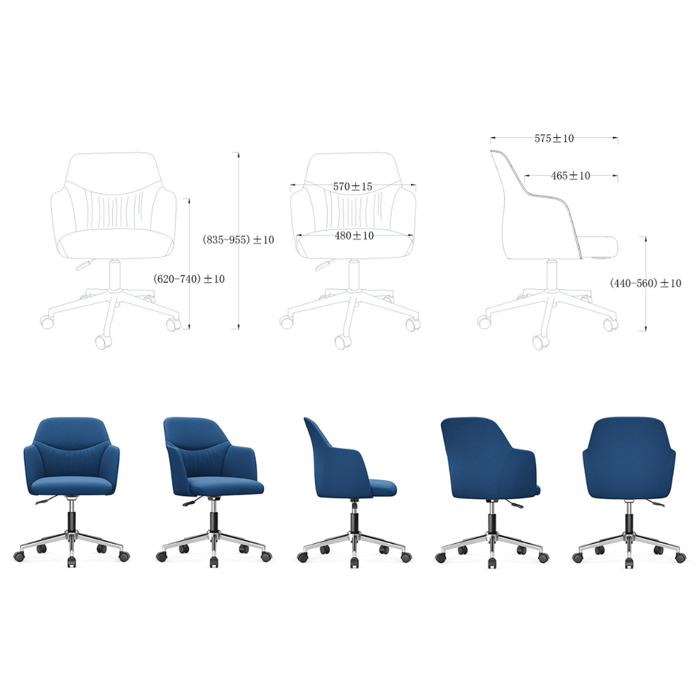Belle Mid Back Office Fabric Swivel Conference Meeting Chair