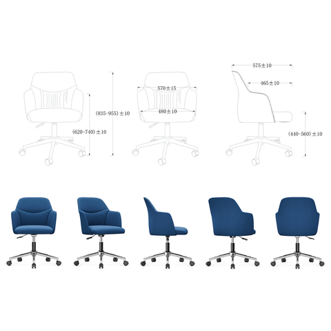 Belle Mid Back Office Fabric Swivel Conference Meeting Chair