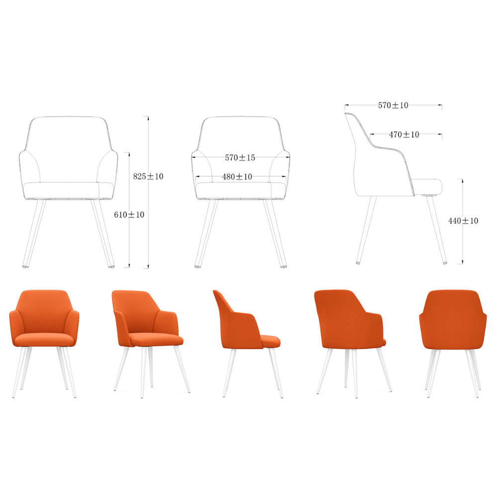 Belle Modern Office Fabric Dining Room Side Chair