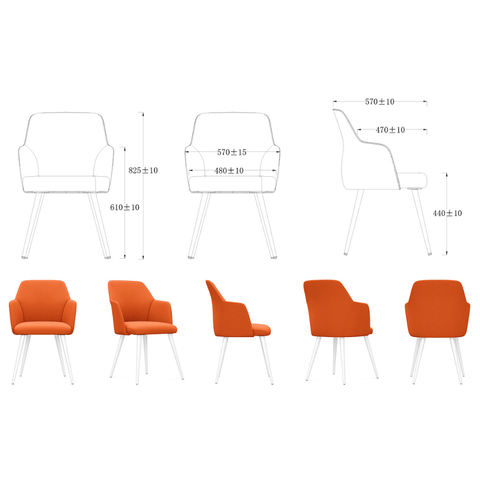 Belle Modern Office Fabric Dining Room Side Chair