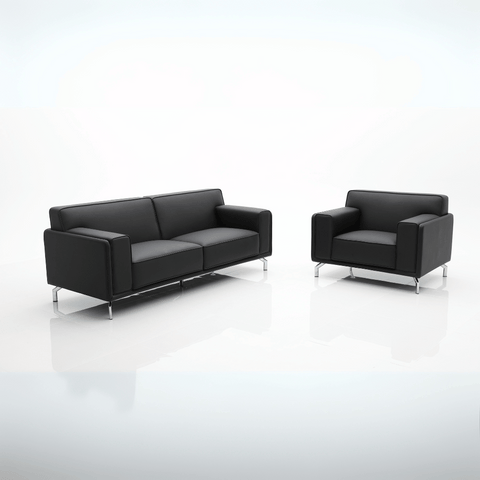 Bellice Three Seater Modern Office Leather Lounge Sofa