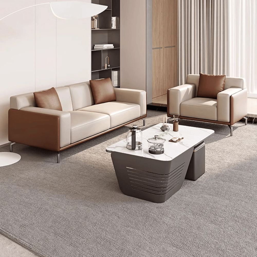 Bellice Three Seater Modern Office Leather Lounge Sofa