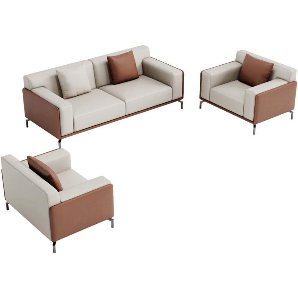 Bellice Three Seater Modern Office Leather Lounge Sofa