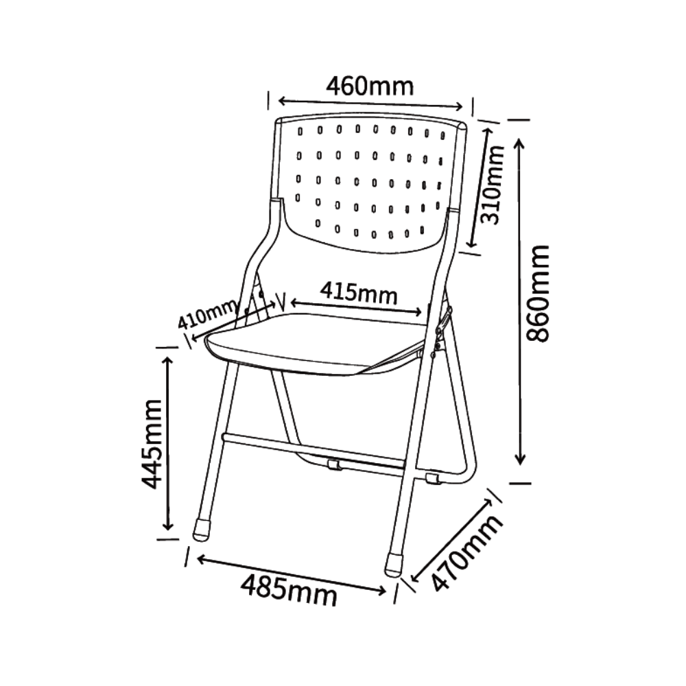 Benno Folding Chair with Writing Table & Storage