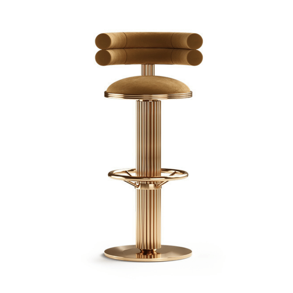 Betsy-II Luxury Adjustable Swivel Velvet Upholstered Barstool