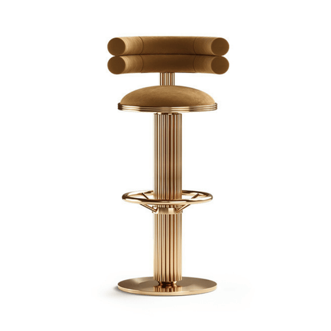 Betsy-II Luxury Adjustable Swivel Velvet Upholstered Barstool