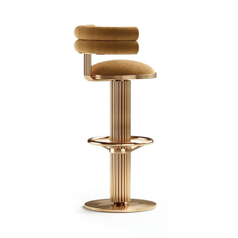 Betsy-II Luxury Adjustable Swivel Velvet Upholstered Barstool