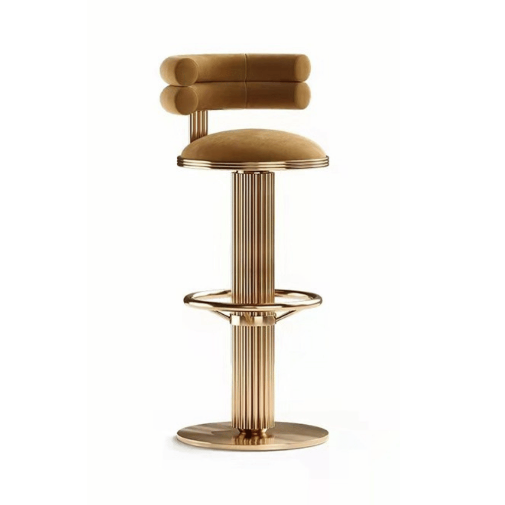 Betsy-II Luxury Adjustable Swivel Velvet Upholstered Barstool