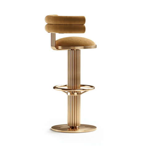 Betsy-II Luxury Adjustable Swivel Velvet Upholstered Barstool
