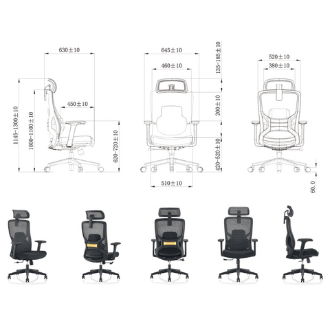 Beta High Back Ergonomic Office Chair with Memory Foam Cushion - Gavisco Office Furniture