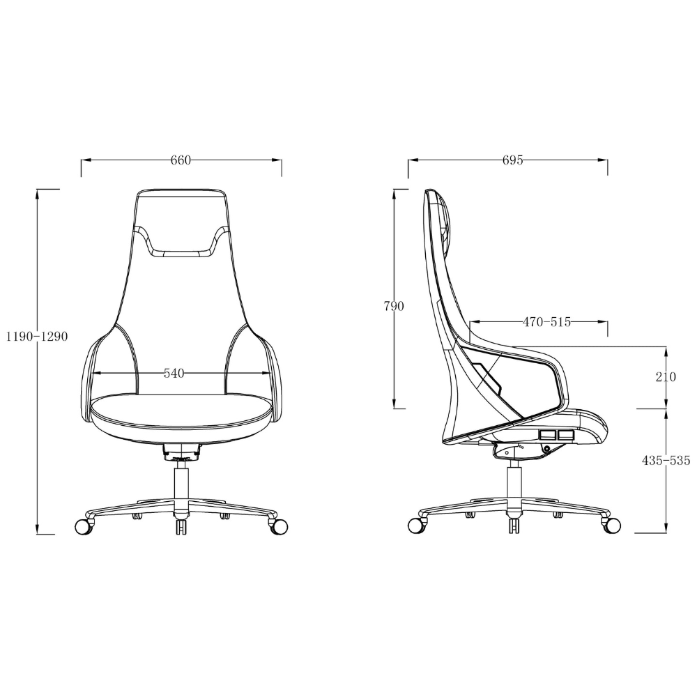 Bloom High Back Genuine Leather Executive Chair - Gavisco Office Furniture