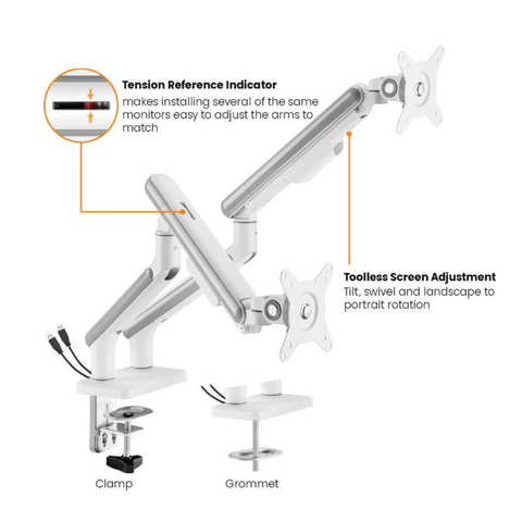 Brateck LDT68-C024 Neo Slim 雙顯示器螢幕支架