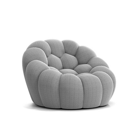 Bubble Single Seater Designer Fabric Curved Lounge Leisure Sofa Armchair