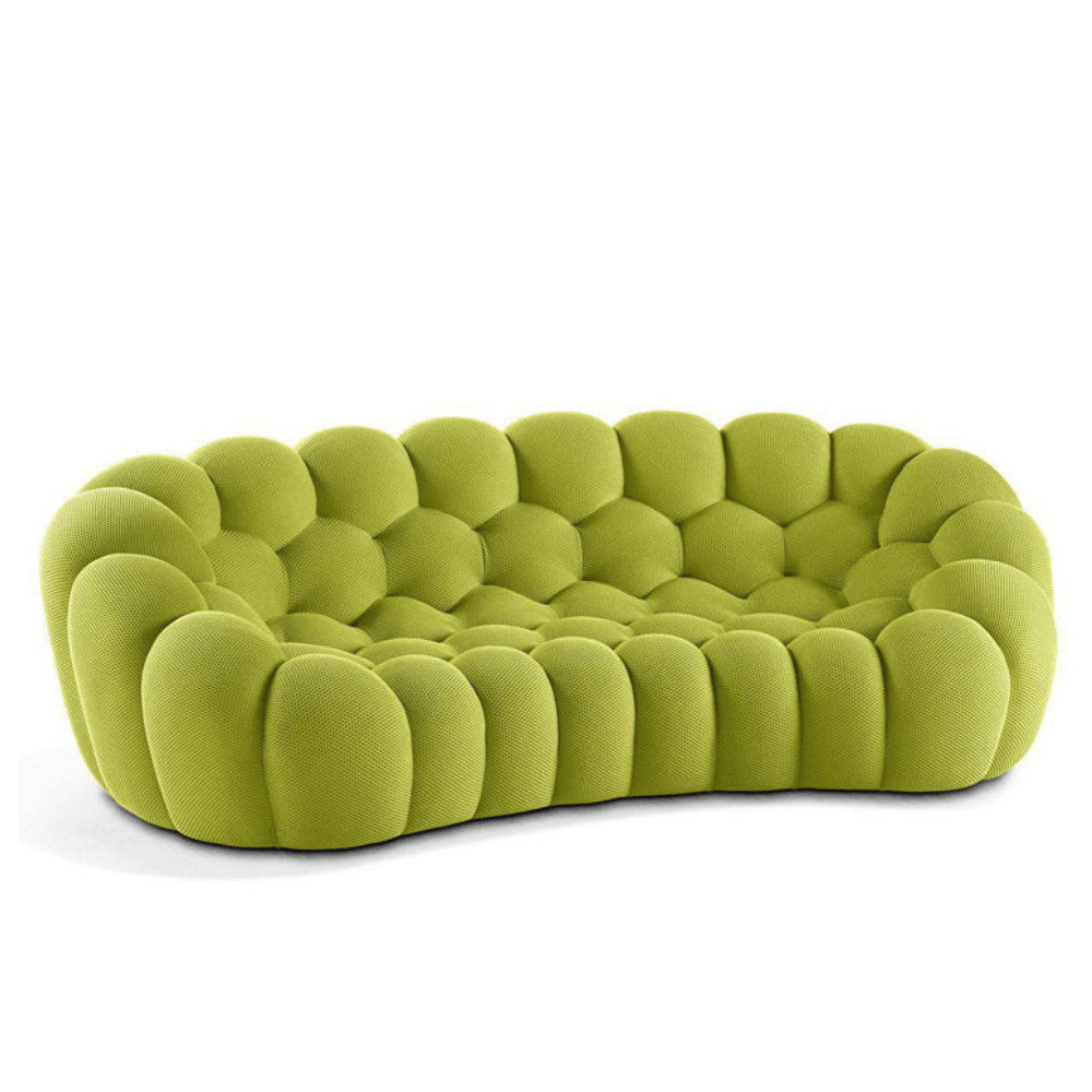 Bubble Three Seater Designer Fabric Curved Lounge Leisure Sofa