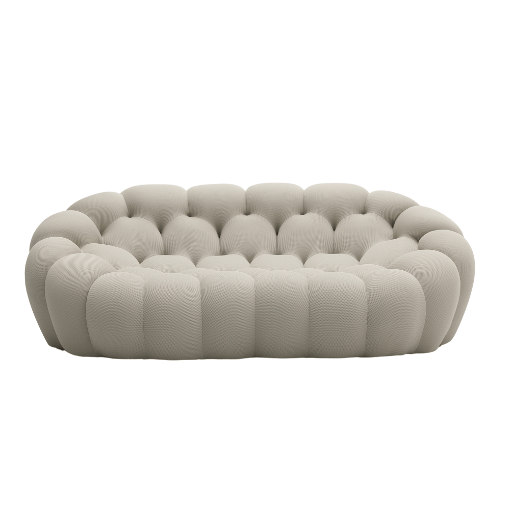 Bubble Two Seater Designer Fabric Curved Lounge Leisure Sofa