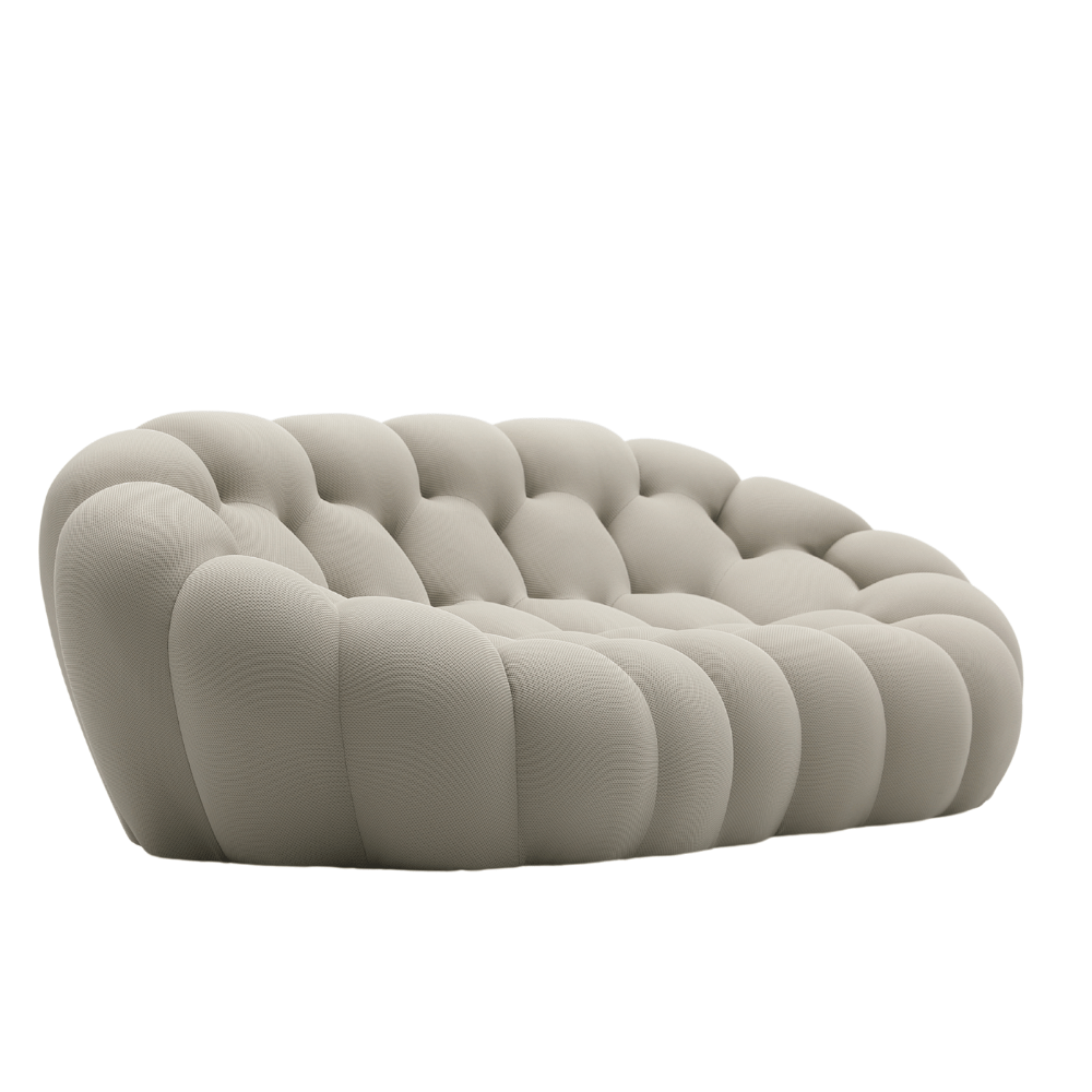 Bubble Two Seater Designer Fabric Curved Lounge Leisure Sofa