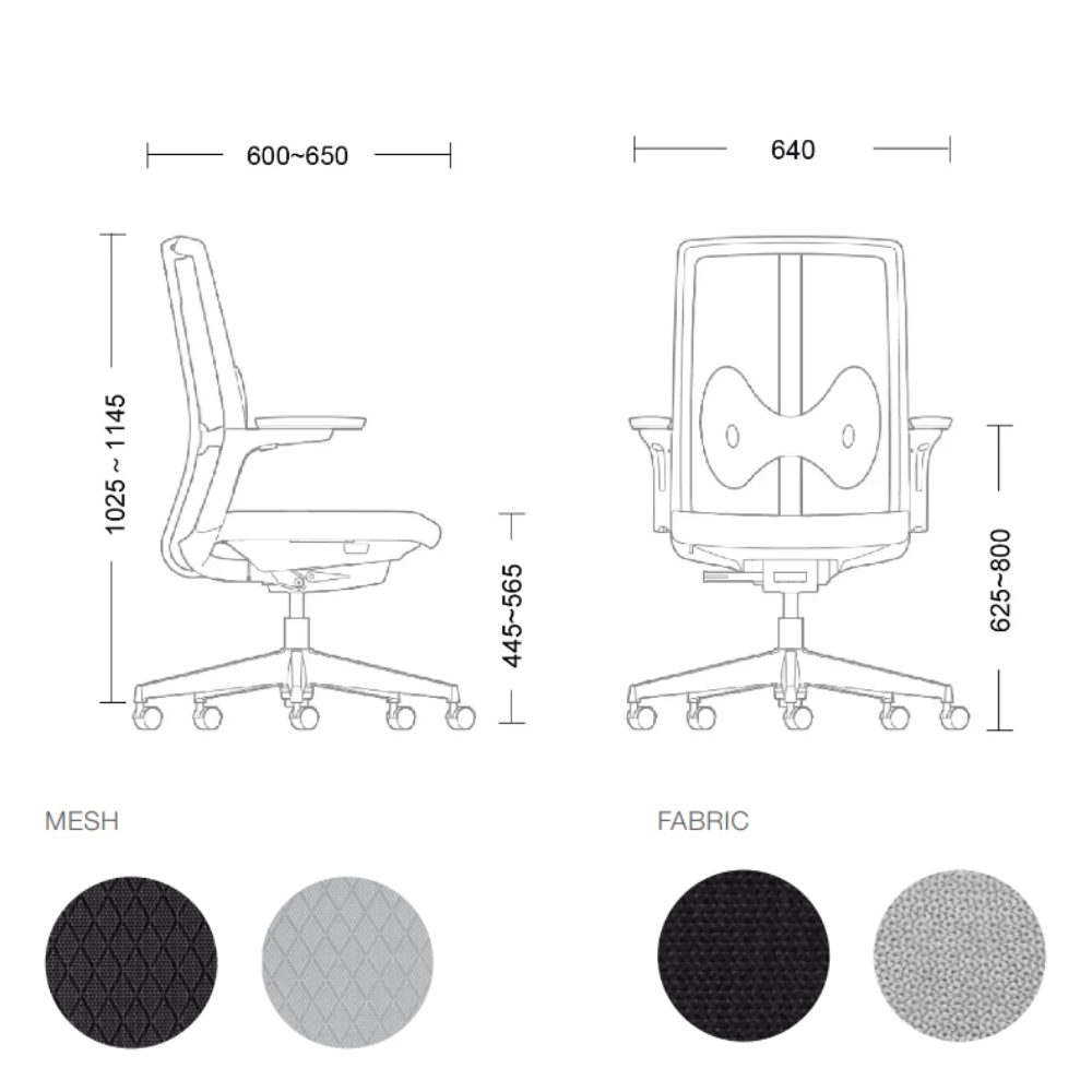 Butterfly-BM Mid Back Modern Ergonomic Office Swivel Chair - Gavisco Office Furniture