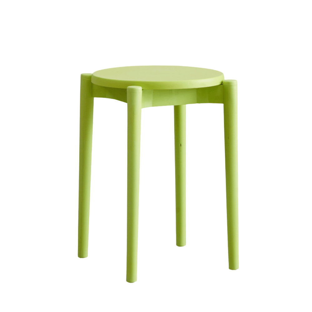Button Stackable Plastic Round Stool