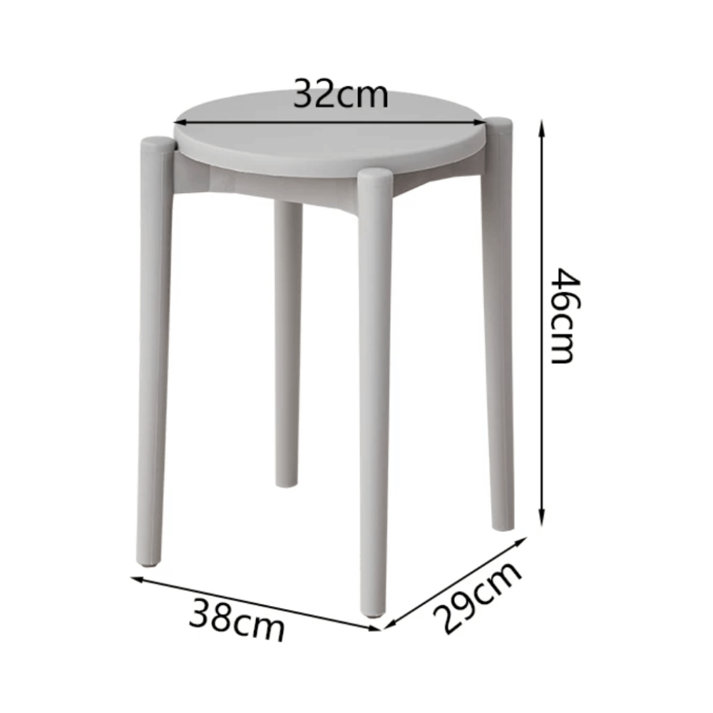 Button Stackable Plastic Round Stool