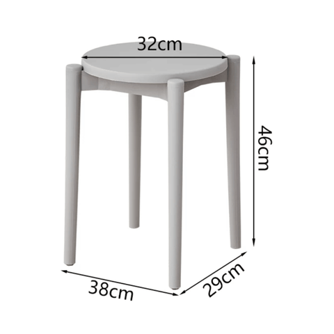 Button Stackable Plastic Round Stool