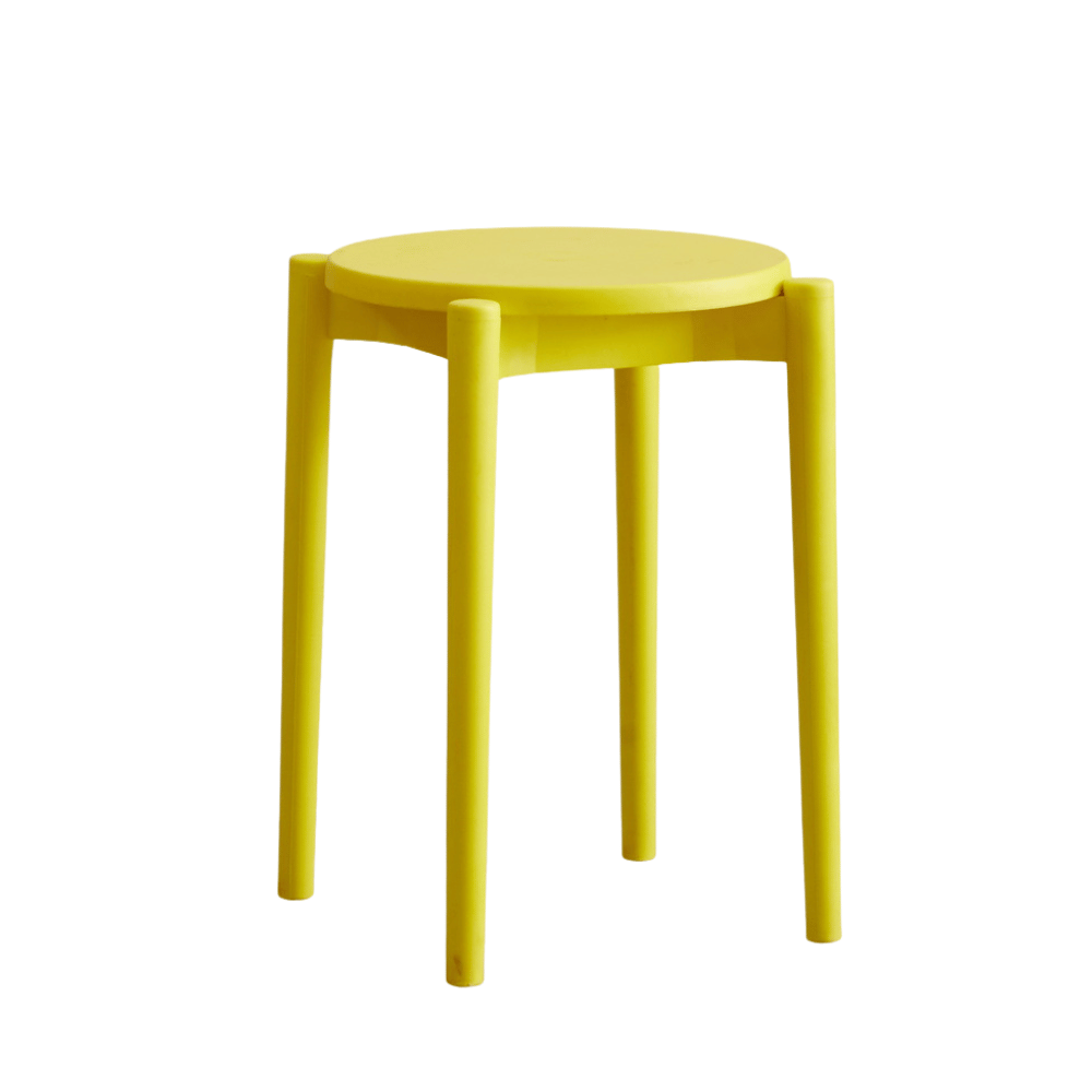 Button Stackable Plastic Round Stool
