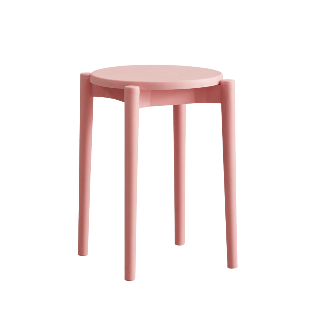 Button Stackable Plastic Round Stool